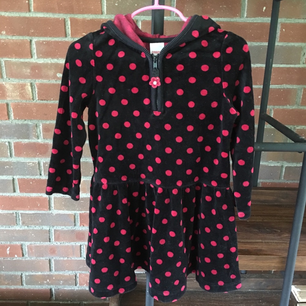 Girls long sleeve dress, soft velour